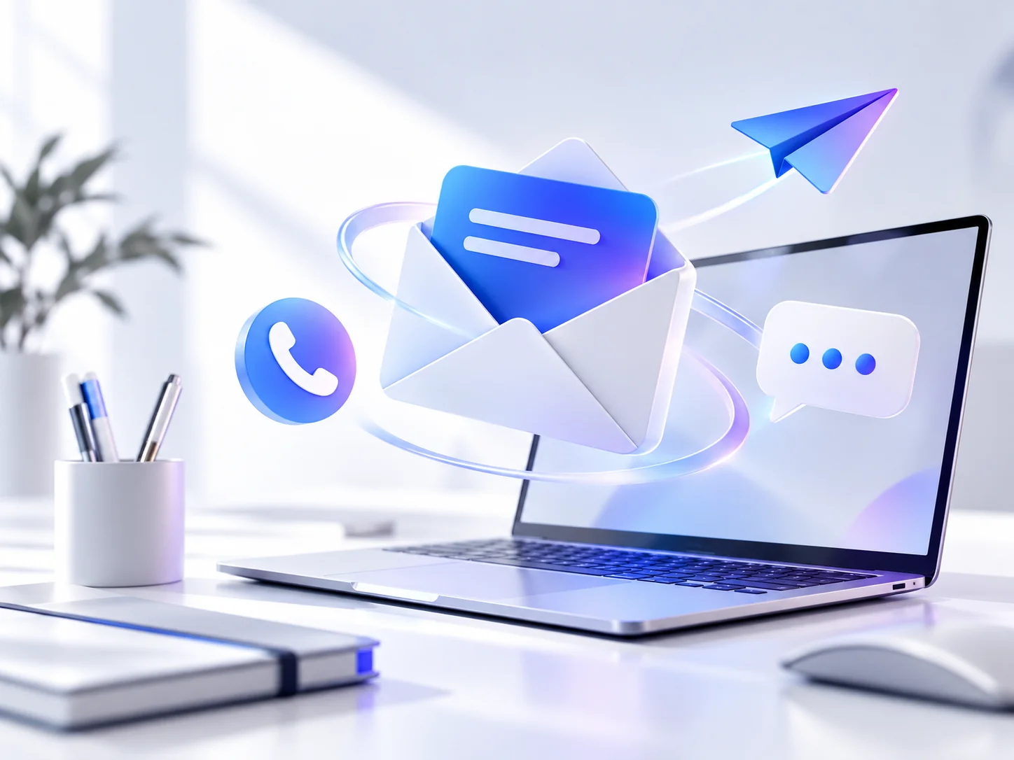 Ilustração moderna de contato por e-mail